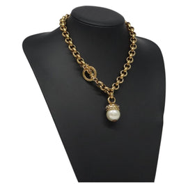 LOEWE Necklace metal Gold Auth bs26275