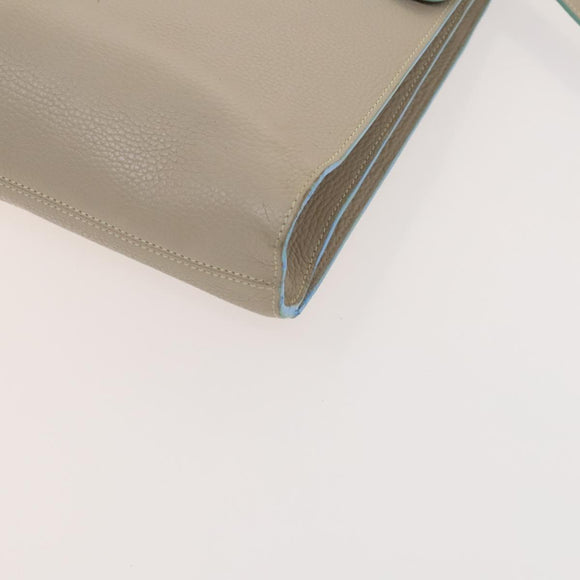 LOEWE Business Bag Leather Beige Auth bs26276