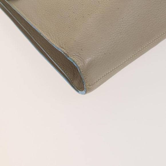 LOEWE Business Bag Leather Beige Auth bs26276