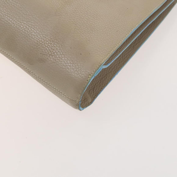 LOEWE Business Bag Leather Beige Auth bs26276