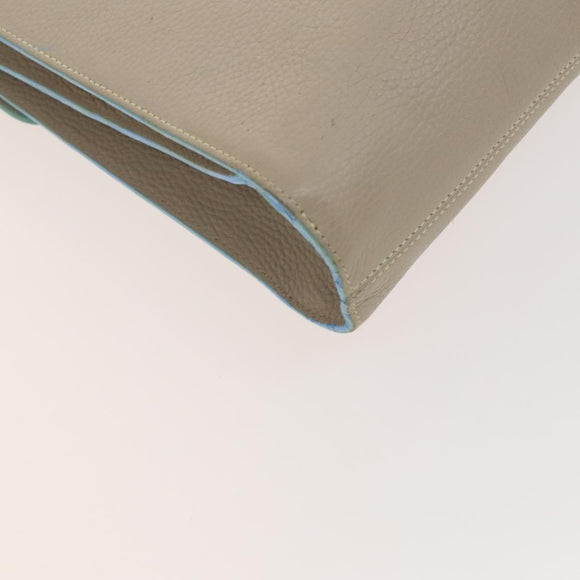 LOEWE Business Bag Leather Beige Auth bs26276