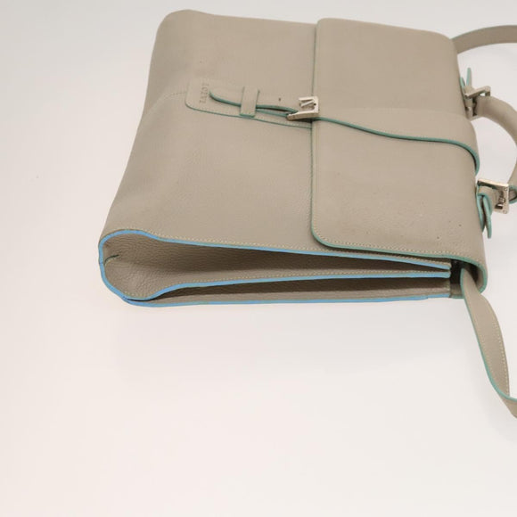 LOEWE Business Bag Leather Beige Auth bs26276