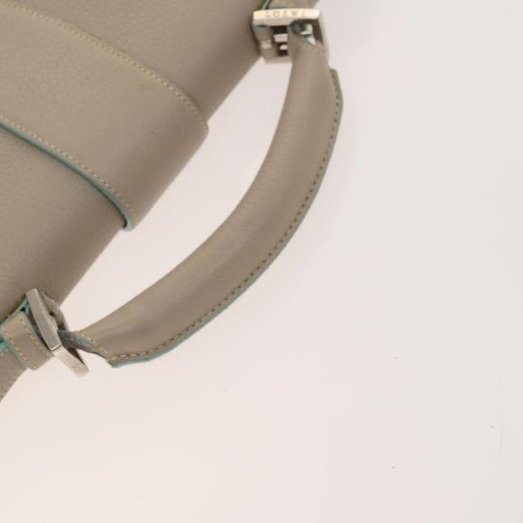 LOEWE Business Bag Leather Beige Auth bs26276