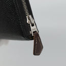 HERMES Azap Long Long Wallet Leather Black Silver Auth bs26278-12