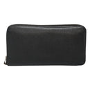 HERMES Azap Long Long Wallet Leather Black Silver Auth bs26278-3
