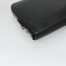 HERMES Azap Long Long Wallet Leather Black Silver Auth bs26278-9