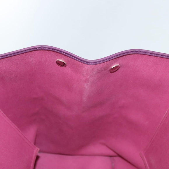 HERMES Cabak GM Tote Bag Canvas Purple Silver Auth bs26280