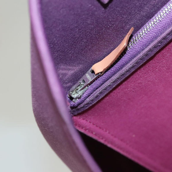 HERMES Cabak GM Tote Bag Canvas Purple Silver Auth bs26280