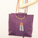 HERMES Cabak GM Tote Bag Canvas Purple Silver Auth bs26280-25