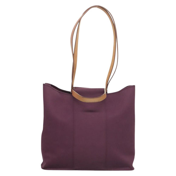 HERMES Cabak GM Tote Bag Canvas Purple Silver Auth bs26280