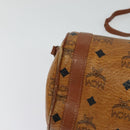 MCM Logogram Vicetos Shoulder Bag PVC Leather Brown Gold Auth bs26282-10