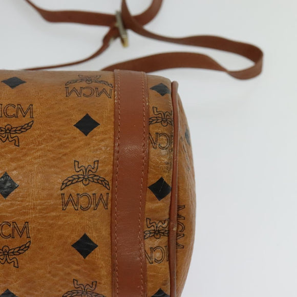 MCM Logogram Vicetos Shoulder Bag PVC Leather Brown Gold Auth bs26282