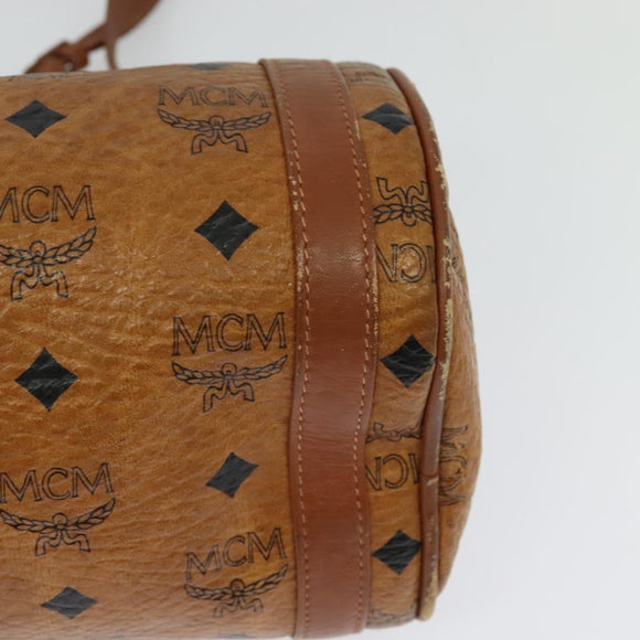 MCM Logogram Vicetos Shoulder Bag PVC Leather Brown Gold Auth bs26282