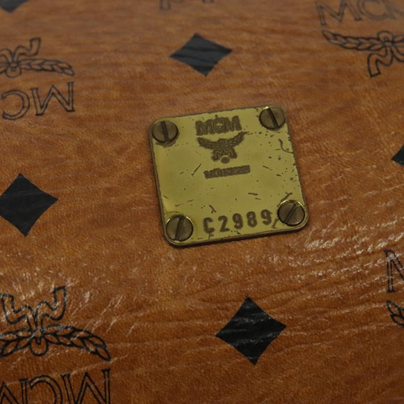 MCM Logogram Vicetos Shoulder Bag PVC Leather Brown Gold Auth bs26282