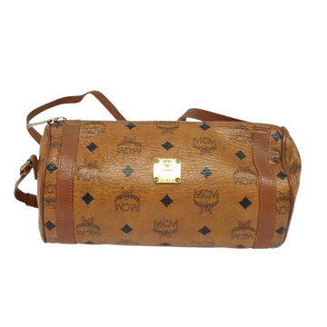 MCM Logogram Vicetos Shoulder Bag PVC Leather Brown Gold Auth bs26282 - 0