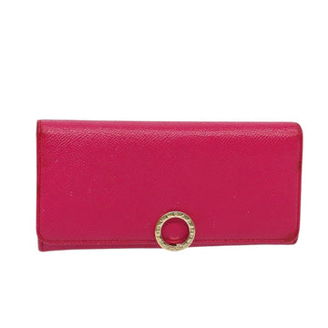 BVLGARI Long Wallet Leather Pink Gold Auth bs26284