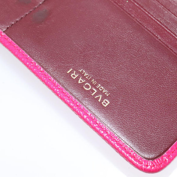 BVLGARI Long Wallet Leather Pink Gold Auth bs26284