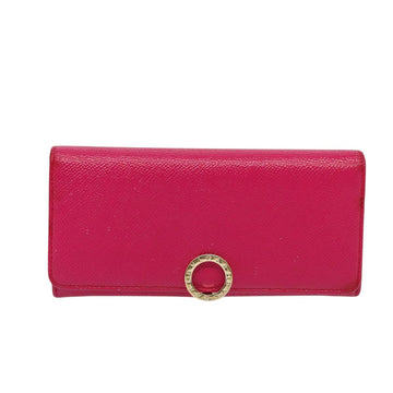 BVLGARI Long Wallet Leather Pink Gold Auth bs26284 - 0