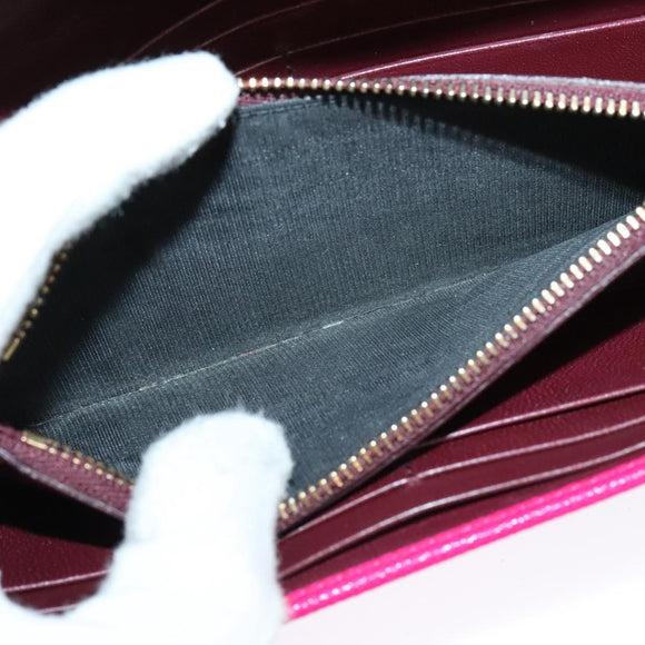 BVLGARI Long Wallet Leather Pink Gold Auth bs26284