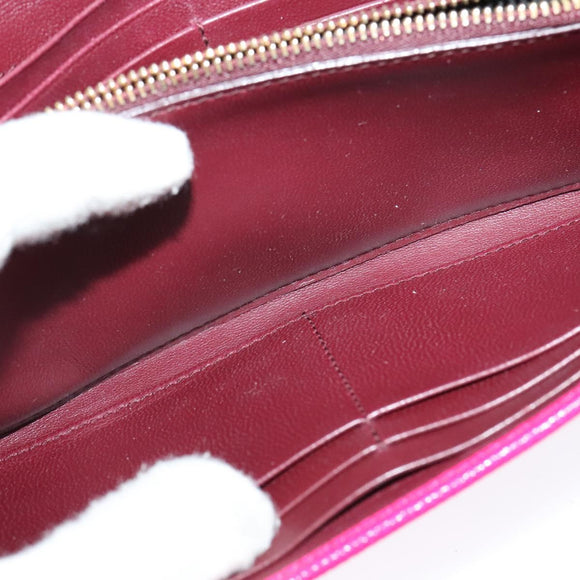 BVLGARI Long Wallet Leather Pink Gold Auth bs26284