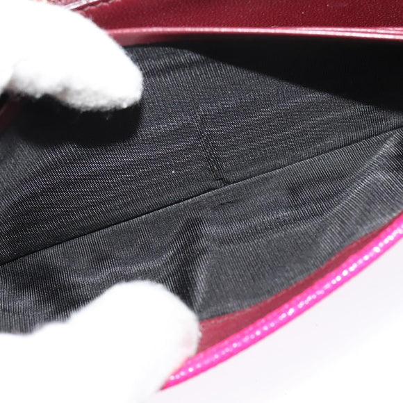 BVLGARI Long Wallet Leather Pink Gold Auth bs26284