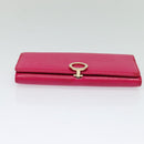 BVLGARI Long Wallet Leather Pink Gold Auth bs26284-7