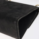 Salvatore Ferragamo Gancini Shoulder Bag Suede Black Gold Auth bs26286-15