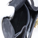 Salvatore Ferragamo Gancini Shoulder Bag Suede Black Gold Auth bs26286-20