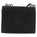 Salvatore Ferragamo Gancini Shoulder Bag Suede Black Gold Auth bs26286-3