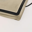 BALENCIAGA Shoulder Bag Canvas Beige Black Silver Auth bs26288-15