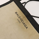 BALENCIAGA Shoulder Bag Canvas Beige Black Silver Auth bs26288-17