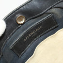 BALENCIAGA Shoulder Bag Canvas Beige Black Silver Auth bs26288-10