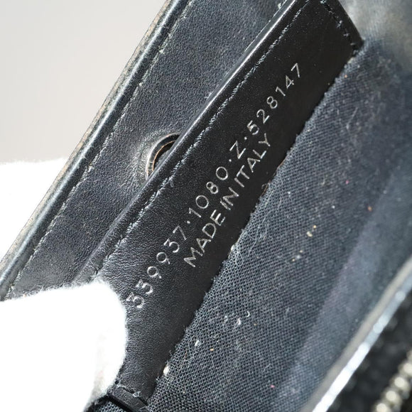 BALENCIAGA Shoulder Bag Canvas Beige Black Silver Auth bs26288