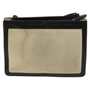 BALENCIAGA Shoulder Bag Canvas Beige Black Silver Auth bs26288-2