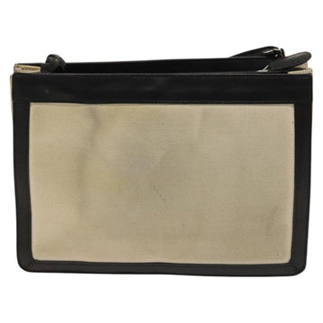 BALENCIAGA Shoulder Bag Canvas Beige Black Silver Auth bs26288 - 0