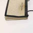 BALENCIAGA Shoulder Bag Canvas Beige Black Silver Auth bs26288-3