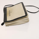 BALENCIAGA Shoulder Bag Canvas Beige Black Silver Auth bs26288-4