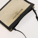 BALENCIAGA Shoulder Bag Canvas Beige Black Silver Auth bs26288-6