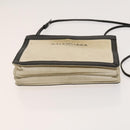 BALENCIAGA Shoulder Bag Canvas Beige Black Silver Auth bs26288-5