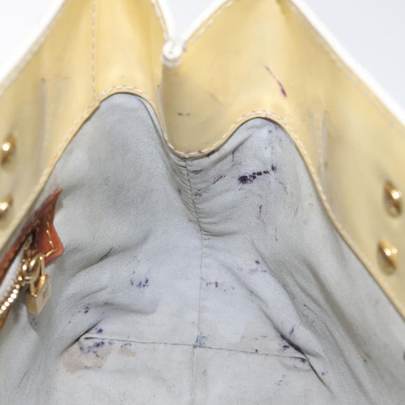 LOUIS VUITTON Monogram Vernis Reade PM Hand Bag Perle M91336 LV Auth bs26302