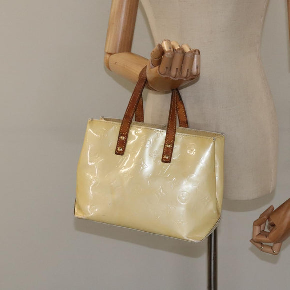 LOUIS VUITTON Monogram Vernis Reade PM Hand Bag Perle M91336 LV Auth bs26302