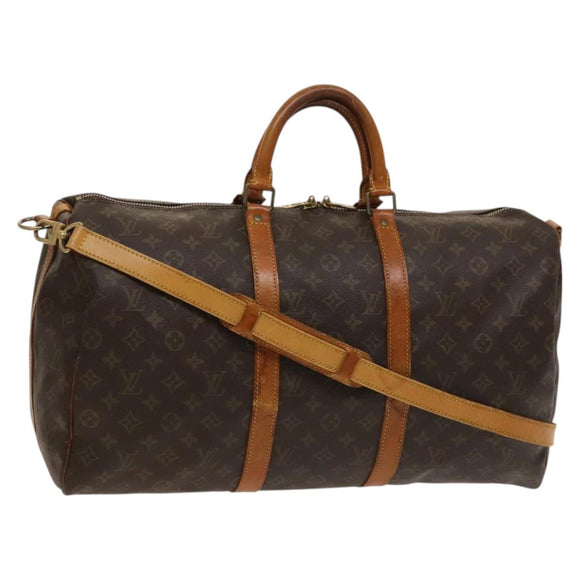 LOUIS VUITTON Monogram Keepall Bandouliere 50 Boston Bag M41416 LV Auth bs26309