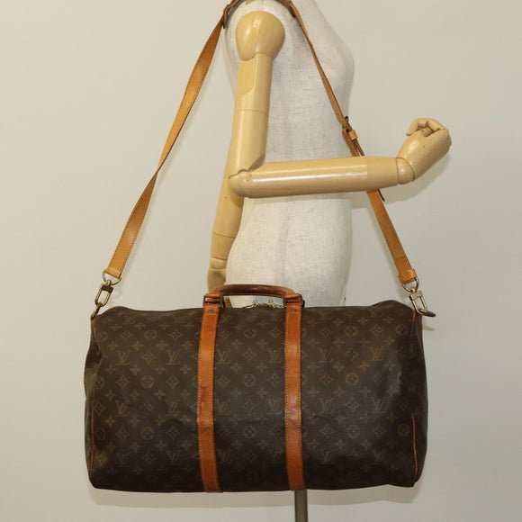 LOUIS VUITTON Monogram Keepall Bandouliere 50 Boston Bag M41416 LV Auth bs26309