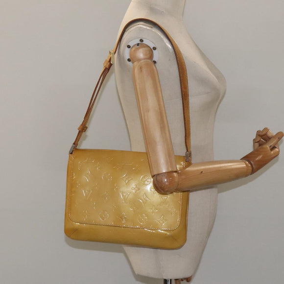 LOUIS VUITTON Monogram Vernis Thompson Street Bag Beige M91301 LV Auth bs26312