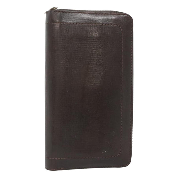 LOUIS VUITTON Utah Zippy Organizer Long Wallet Brown M97025 LV Auth bs26317