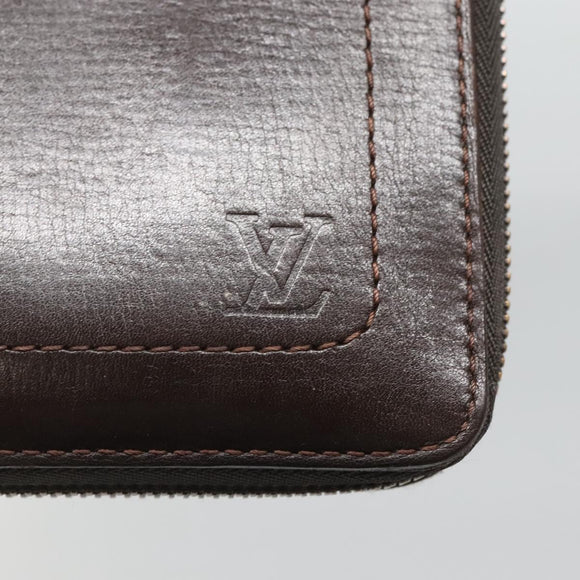 LOUIS VUITTON Utah Zippy Organizer Long Wallet Brown M97025 LV Auth bs26317