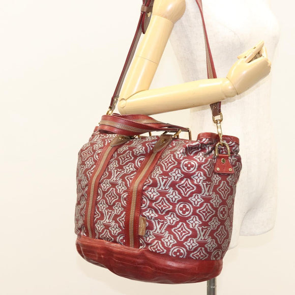 LOUIS VUITTON Monogram Jaguar Aviator Hand Bag Bordeaux M40384 LV Auth bs26320