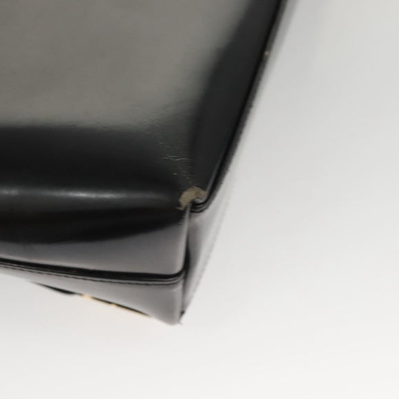 GUCCI Shoulder Bag Enamel Black Gold 002 2113 0483 Auth bs26329