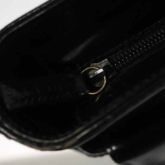 GUCCI Shoulder Bag Enamel Black Gold 002 2113 0483 Auth bs26329