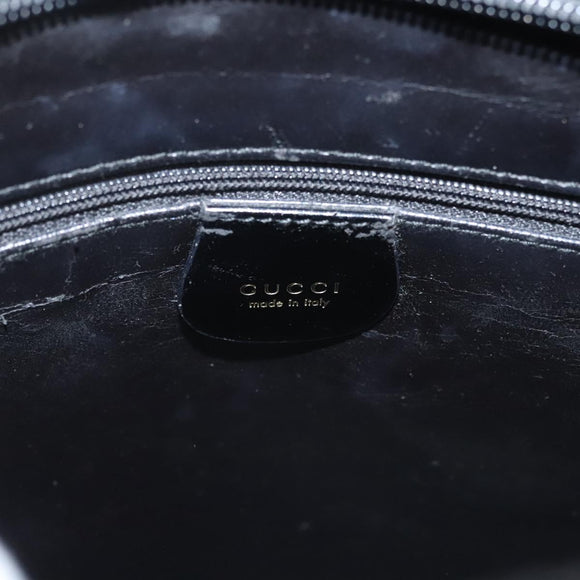 GUCCI Shoulder Bag Enamel Black Gold 002 2113 0483 Auth bs26329